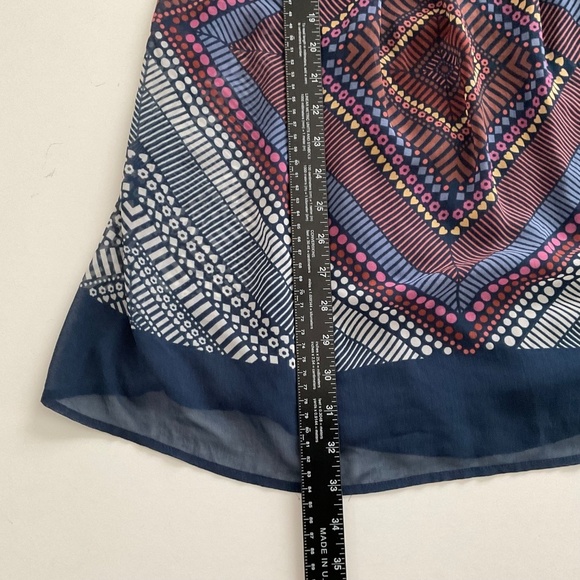 American Eagle Dress Sz 2 Blue Lined Babydoll Boho Geo Print Pull On Y2K Chic - Picture 4 of 8